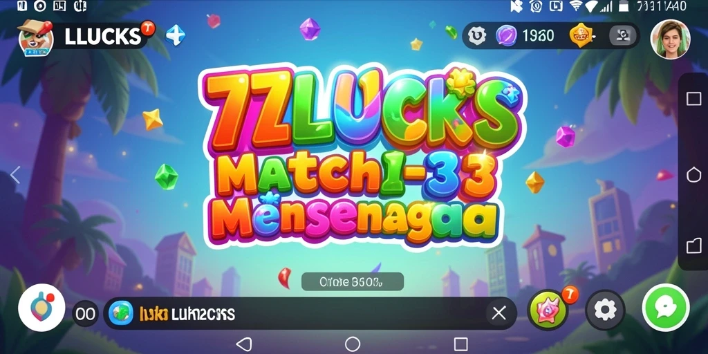 Tampilan gameplay seru di 77LUCKS dengan tantangan Match-3.