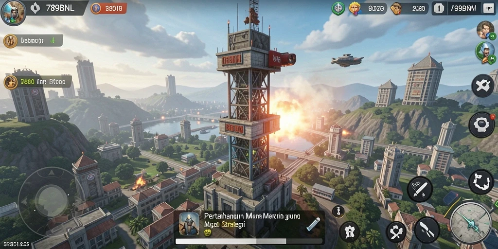 Screenshot gameplay Tower Defense yang dramatis dari 789BNL.