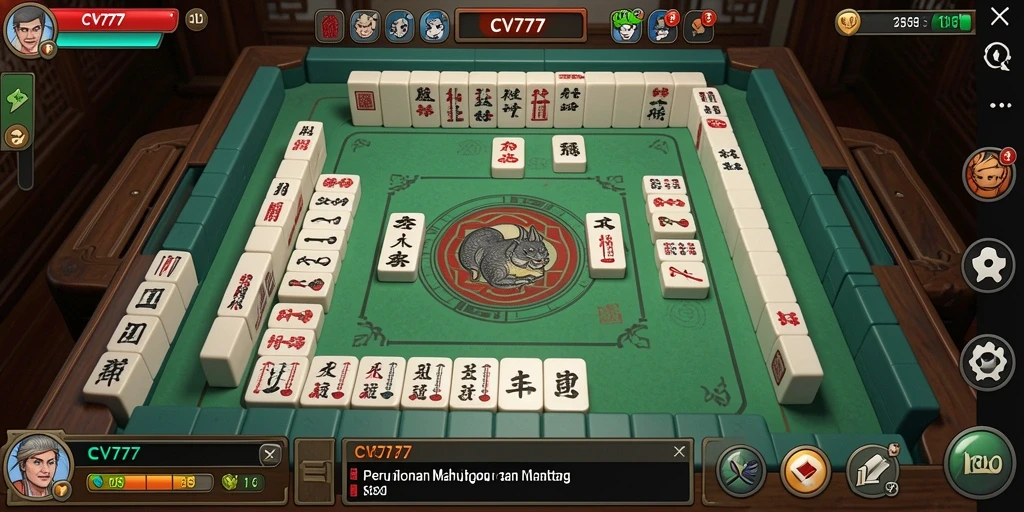 Screenshot gameplay CV777 yang menampilkan aksi seru permainan Mahjong.
