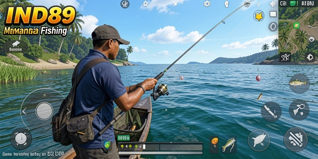 Tampilan menarik gameplay memancing dalam IND89 dengan grafik yang memukau.