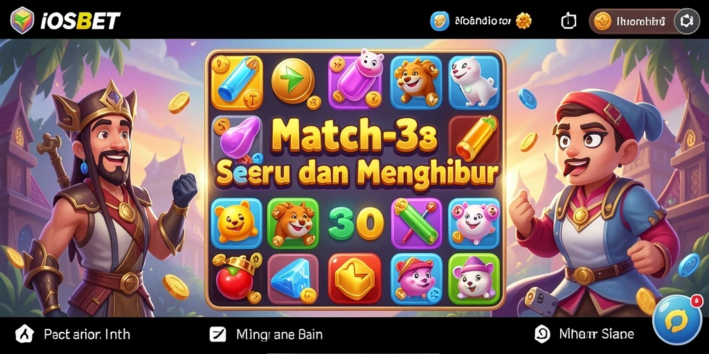 Tampilan gameplay IOSBET yang seru dan penuh tantangan Match-3.
