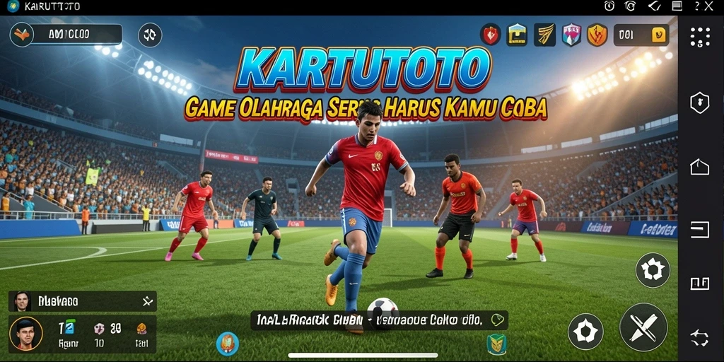 Ilustrasi gameplay KARTUTOTO dengan aksi olahraga yang seru.