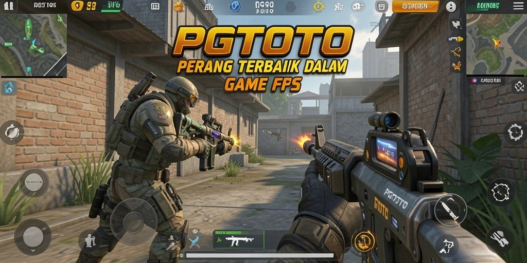 Screenshot permainan PGTOTO menampilkan aksi mendebarkan dalam pertempuran FPS.