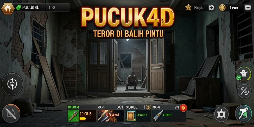 Tampilan gameplay mencekam di PUCUK4D dengan suasana menyeramkan.