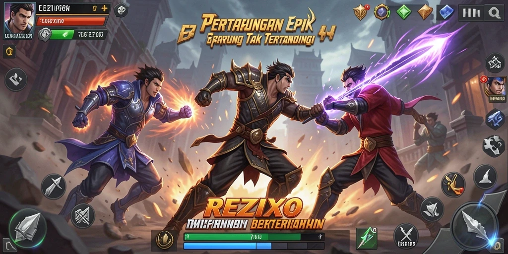 Tampilan gameplay REZIXO yang penuh aksi dan mendebarkan.