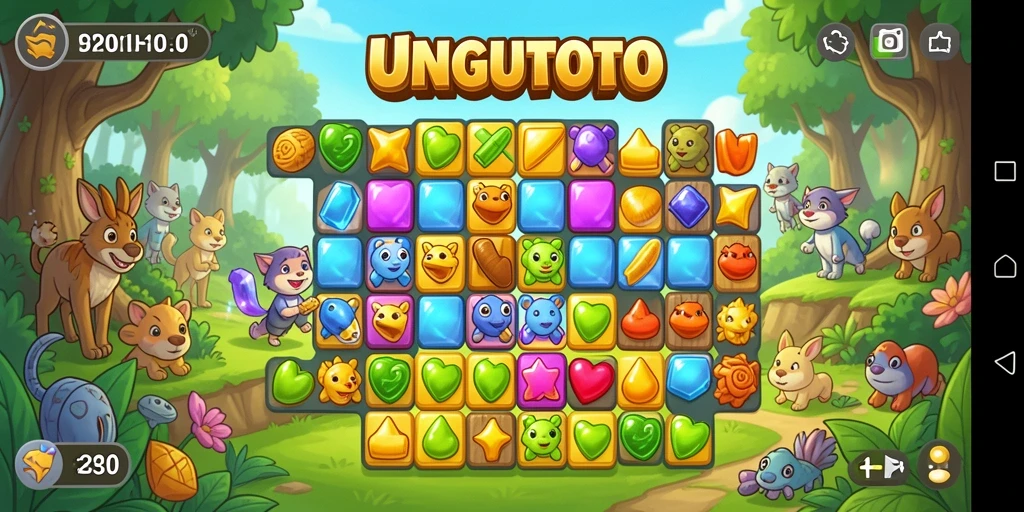 Tampilan menarik dari gameplay UNGUTOTO dengan kombinasi warna cerah.