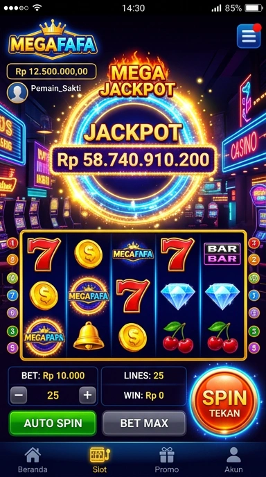 Tampilan utamanya yang menarik di megafafa.